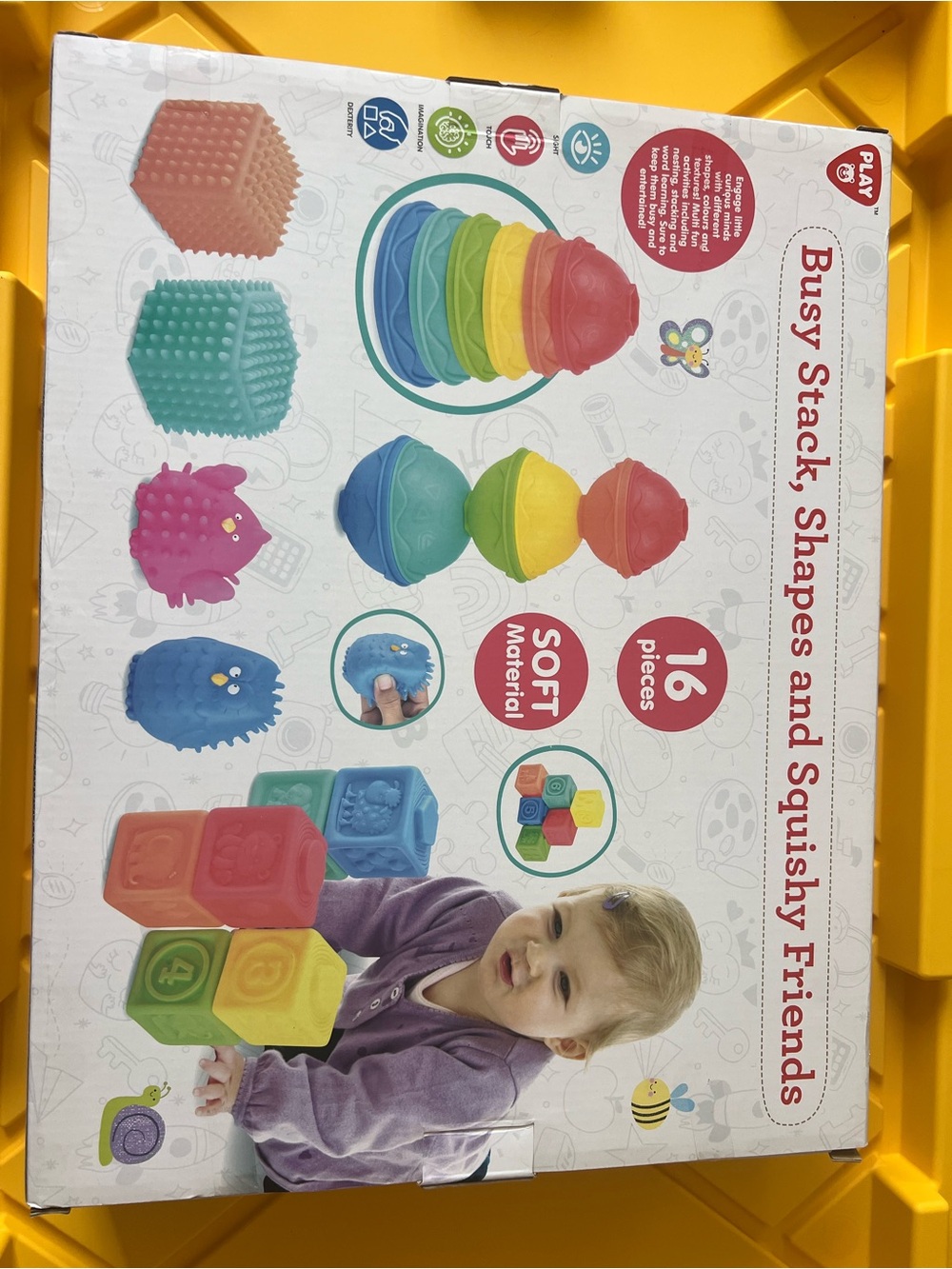 Busy Stack Shapes and Squishy Friends - Multicolor Sensory Stacking Set